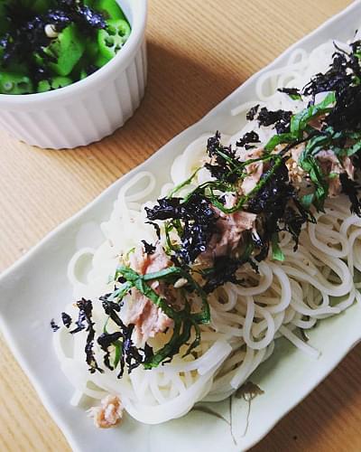 ツナと海苔のせそうめん